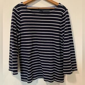 Nautica Womens Striped Top Fisherman Preppy Americana Classic Boat Neck